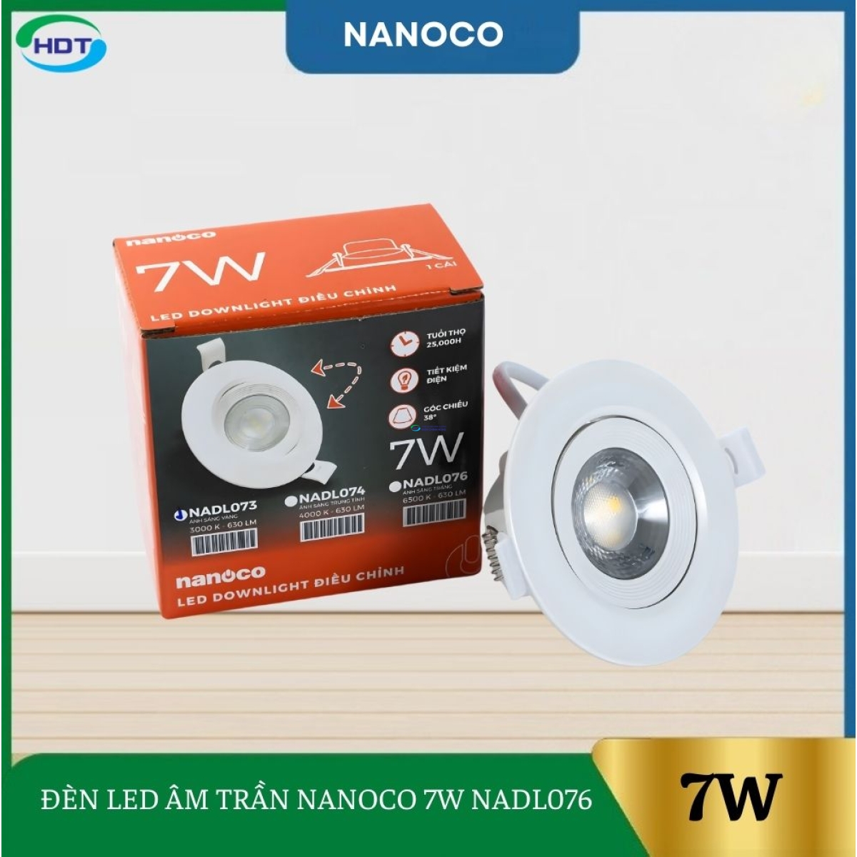 Đèn Led âm trần Nanoco 7W NADL073