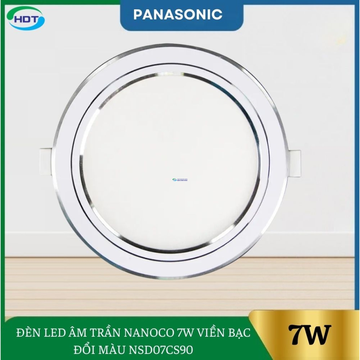 ĐÈN LED ÂM TRẦN NANOCO 7W VIỀN BẠC ĐỔI MÀU NSD07CS90