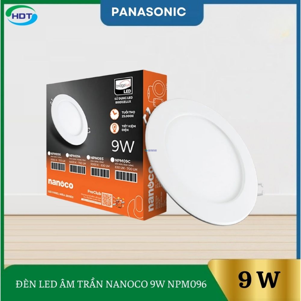 Đèn led âm trần nanoco 9w NPM096