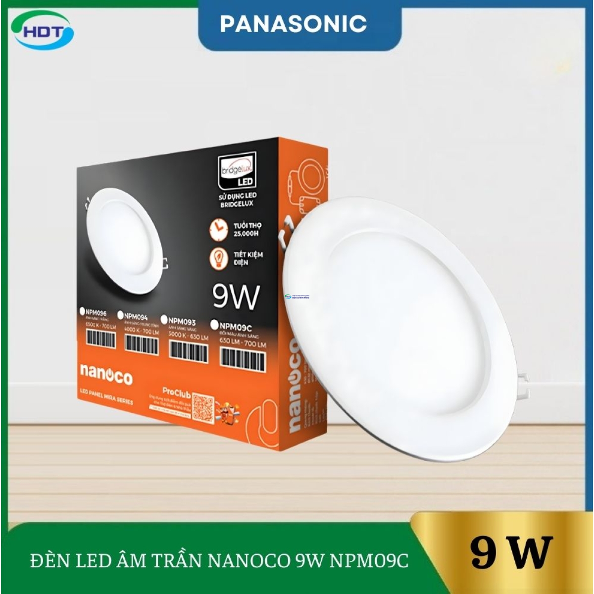Đèn led âm trần nanoco 9w NPM09C