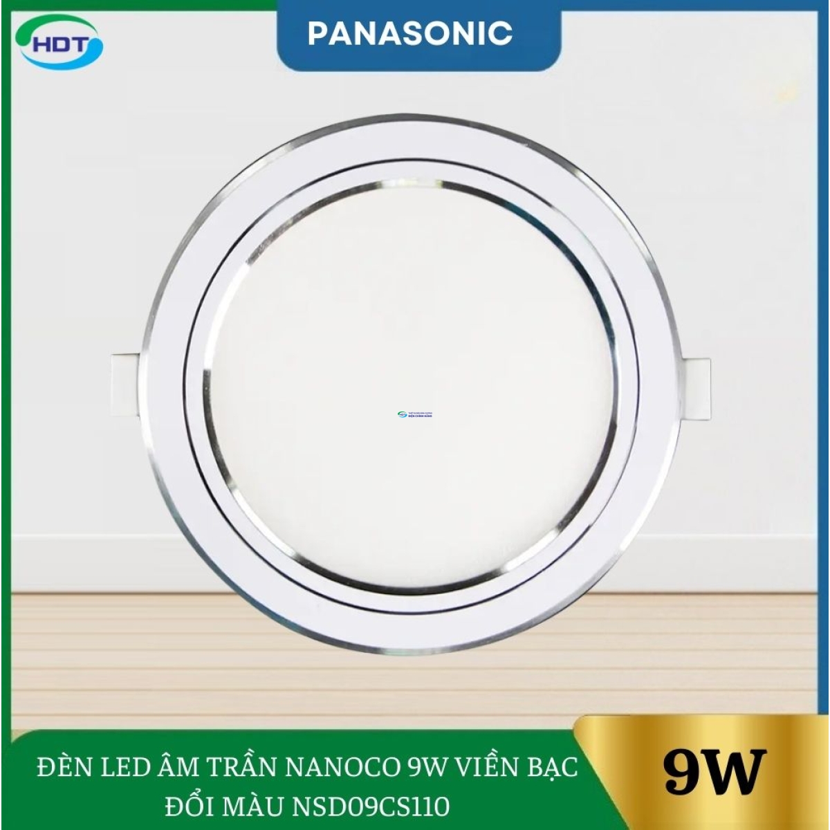 ĐÈN LED ÂM TRẦN NANOCO 9W VIỀN BẠC ĐỔI MÀU NSD09CS110