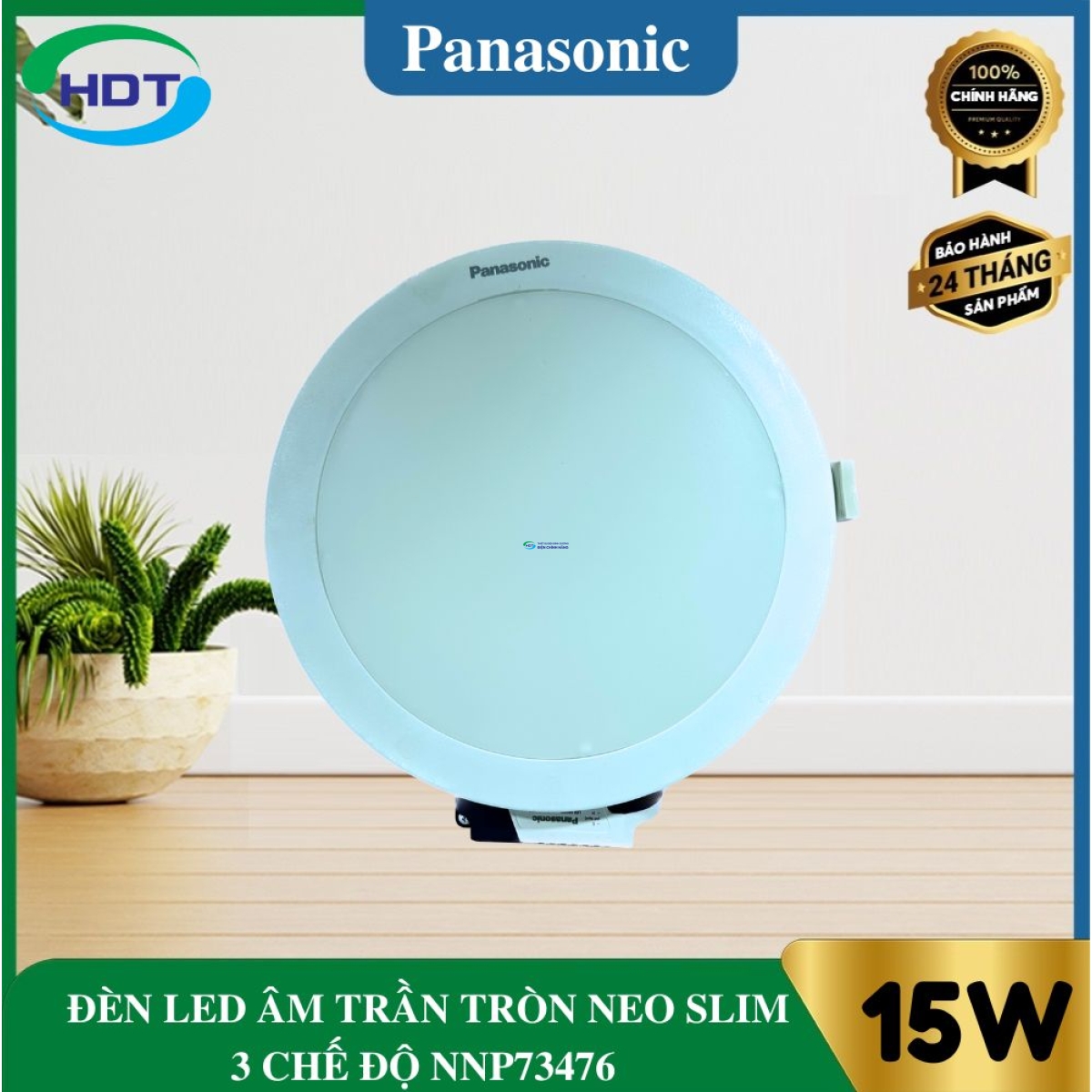 Đèn LED âm trần Panasonic Neo CCT Slim NNP74476, tròn đổi màu, 15W