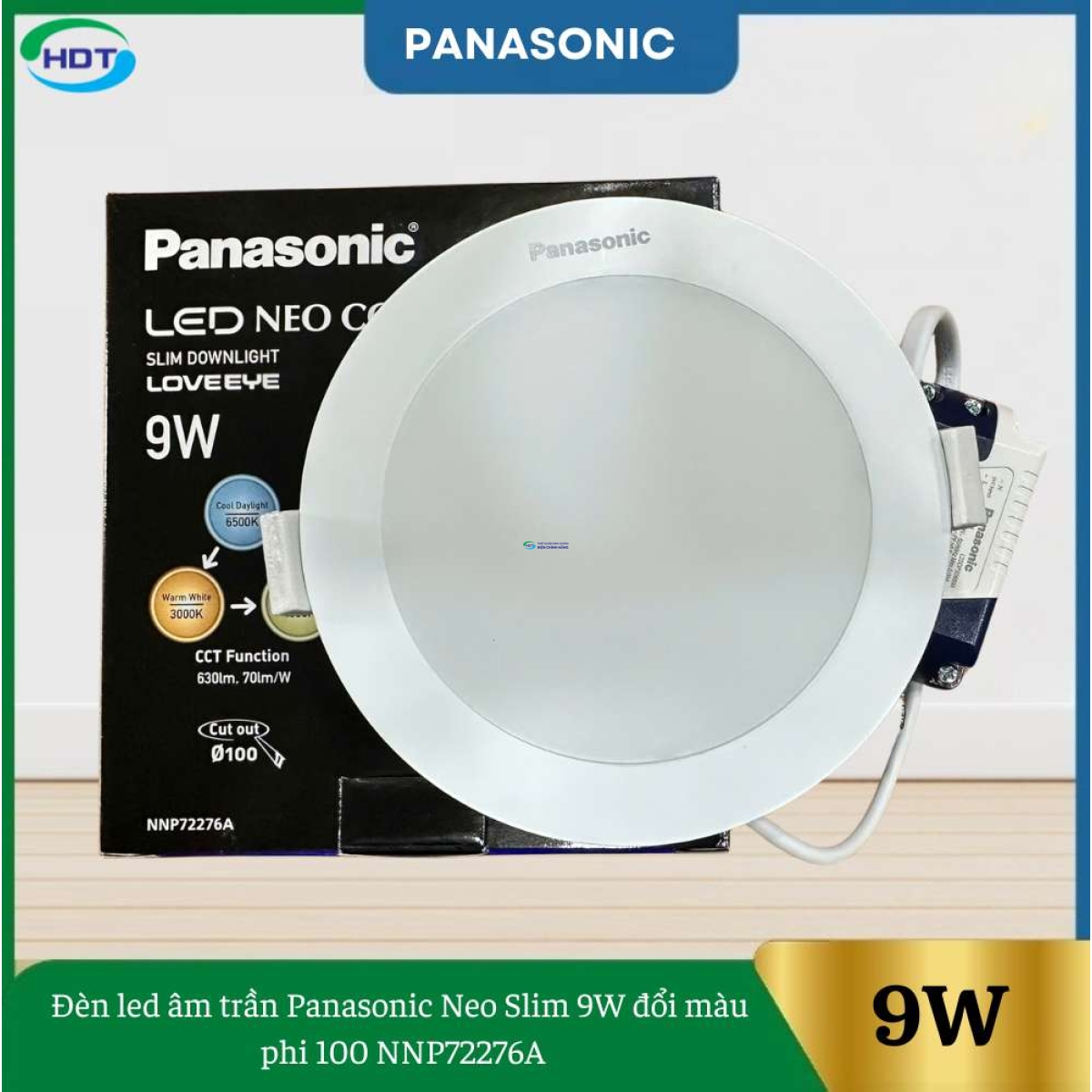Đèn Led Âm Trần Panasonic Neo Slim 9W Đổi Màu Phi 100 NNP72276A