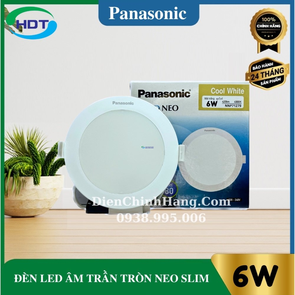 Đèn led âm trần Panasonic Neo Slim NNP71272/ NNP71279/ NNP71278, tròn, 6W