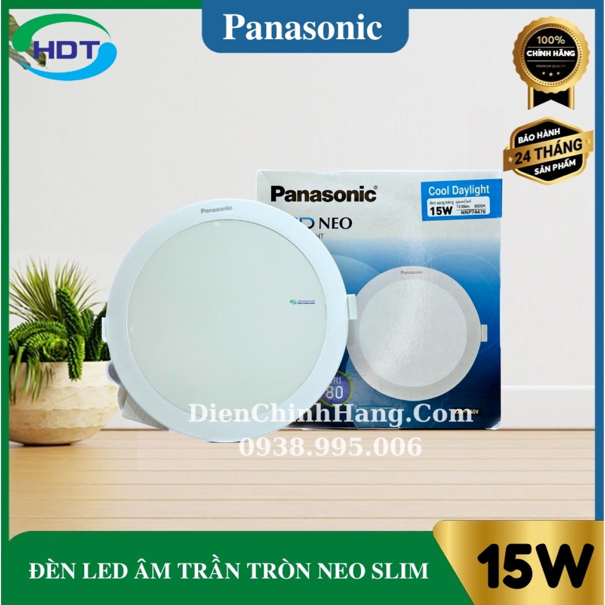 Đèn led âm trần Panasonic Neo Slim NNP74472/ NNP74479/ NNP74478, tròn, 15W