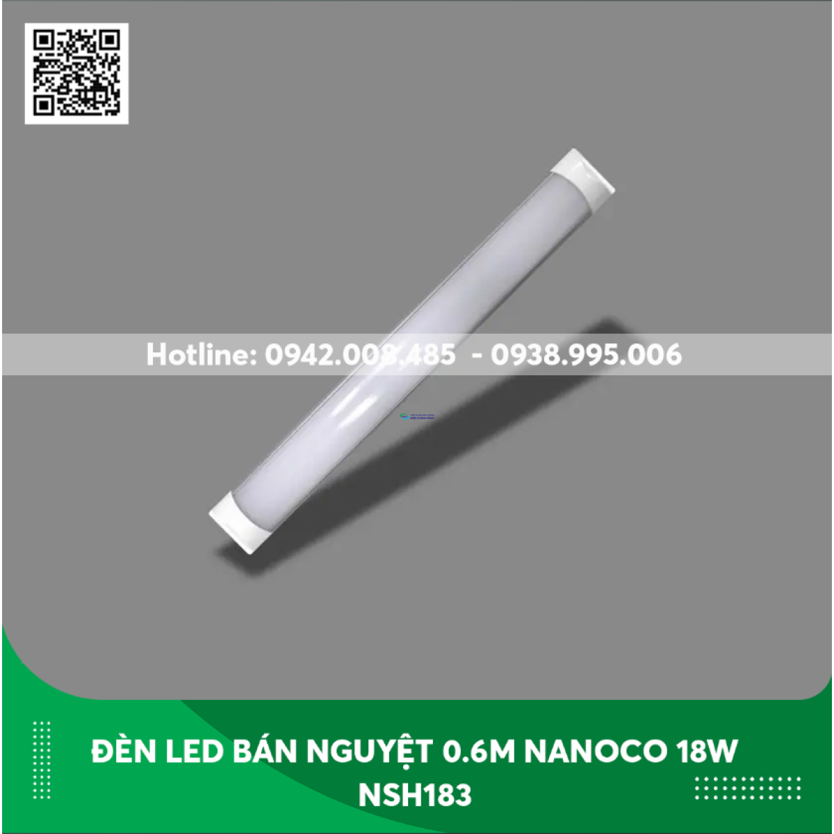  Đèn led bán nguyệt 0.6m Nanoco 18w NSH183 /NSH184/NSH186