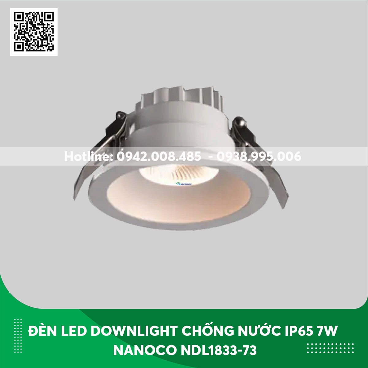 Đèn Led Downlight chống nước IP65 7w Nanoco NDL1833-73 ánh sáng vàng