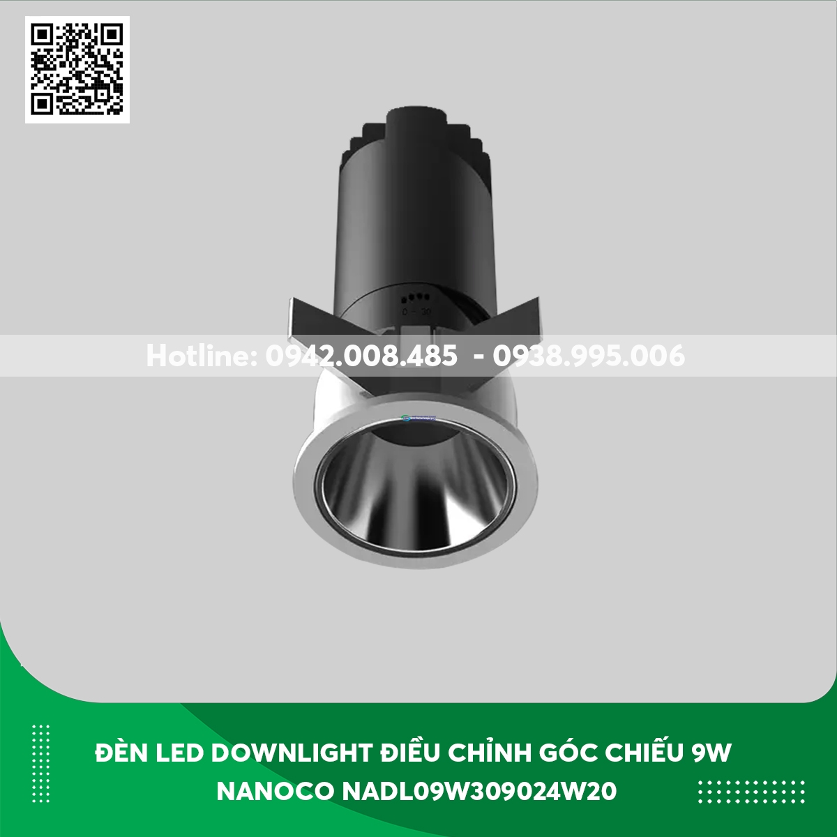 Đèn Led Downlight điều chỉnh góc chiếu 9W Nanoco NADL09W309024W20 màu trắng ánh sáng vàng