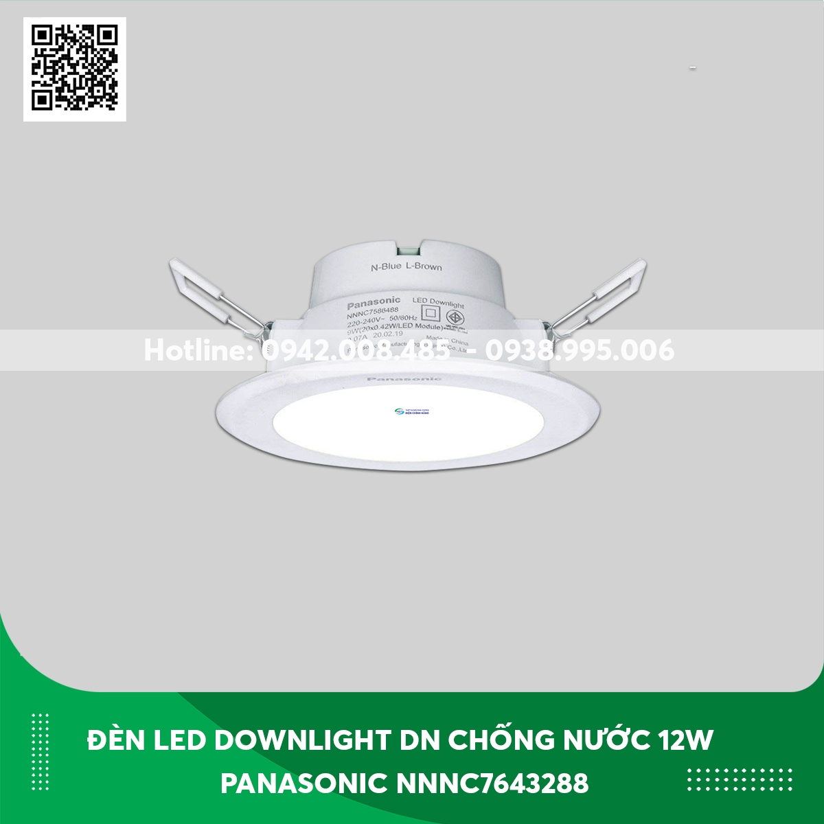 Đèn Led Downlight DN Chống nước 12W Panasonic NNNC7643288 ánh sáng trắng