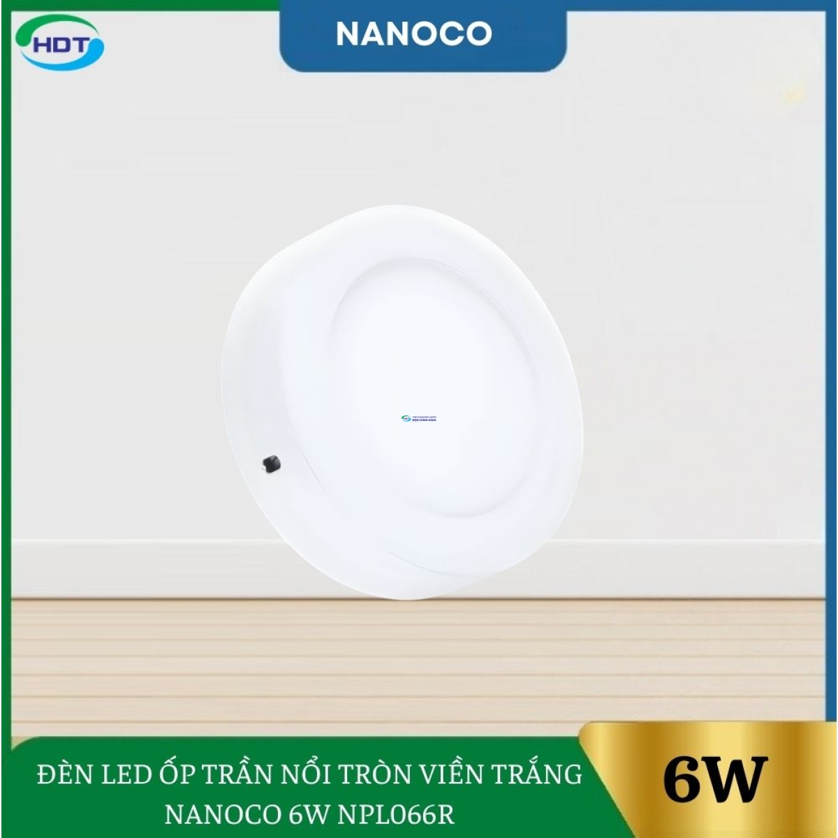 Đèn Led Ốp Trần Nổi Tròn Viền Trắng Nanoco 6W NPL066R