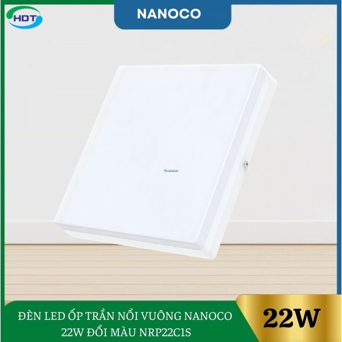 Đèn Led Ốp Trần Nổi Vuông Nanoco 22W Đổi Màu NRP22C1S