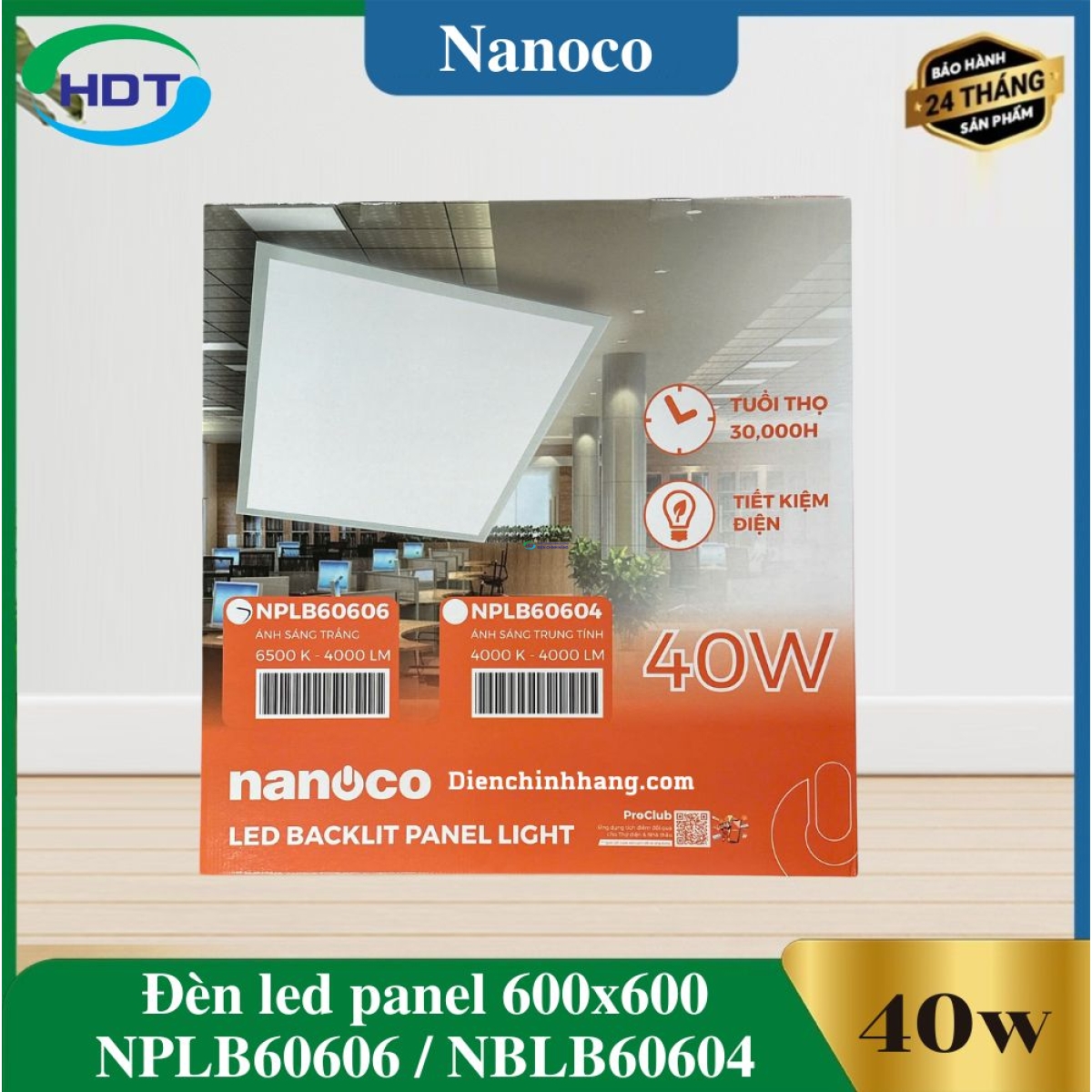Đèn led panel 600x600 Nanoco 40w NPLB60606 / NPLB60604