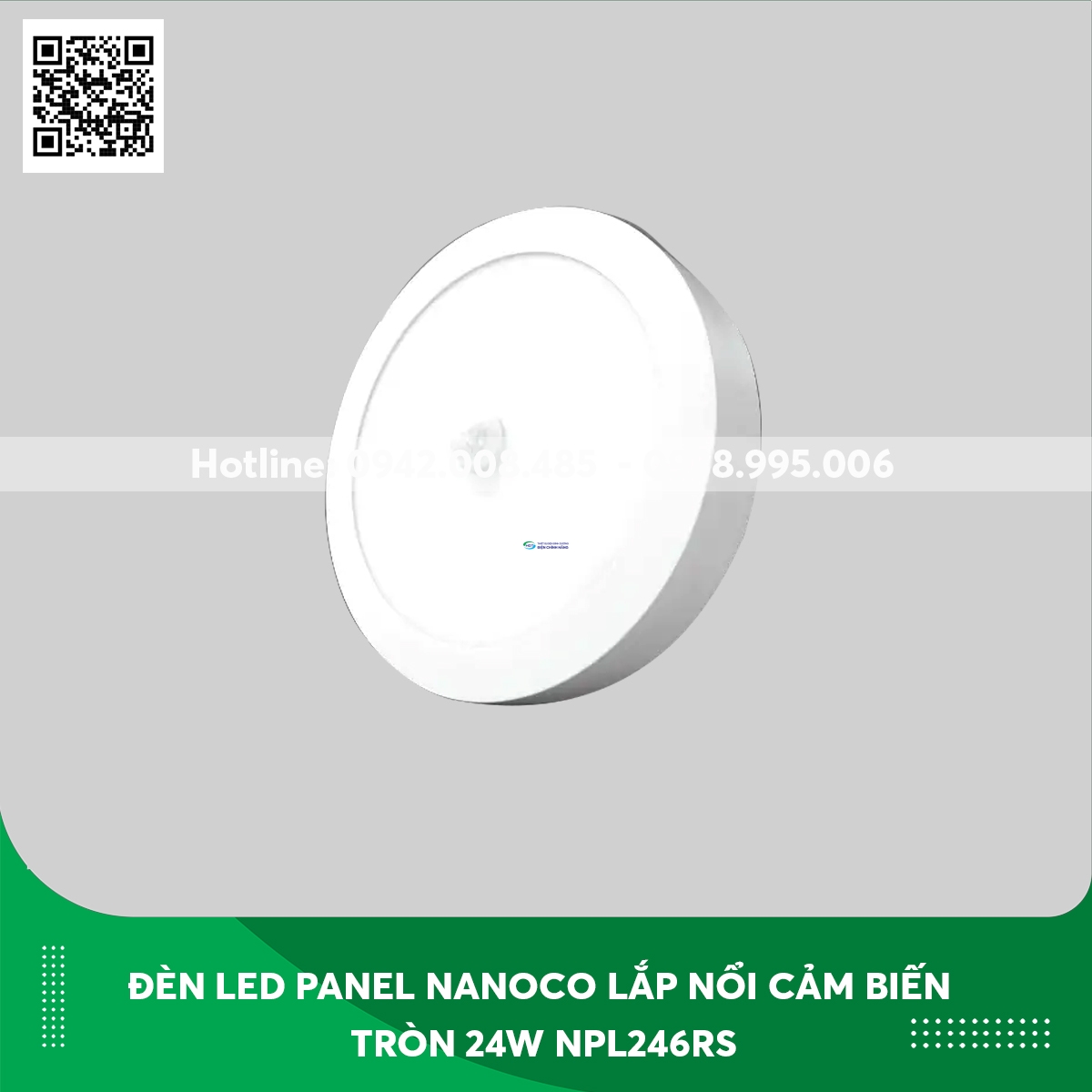 Đèn Led Panel ốp trần nổi cảm biến Nanoco loại tròn 24w NPL246RS
