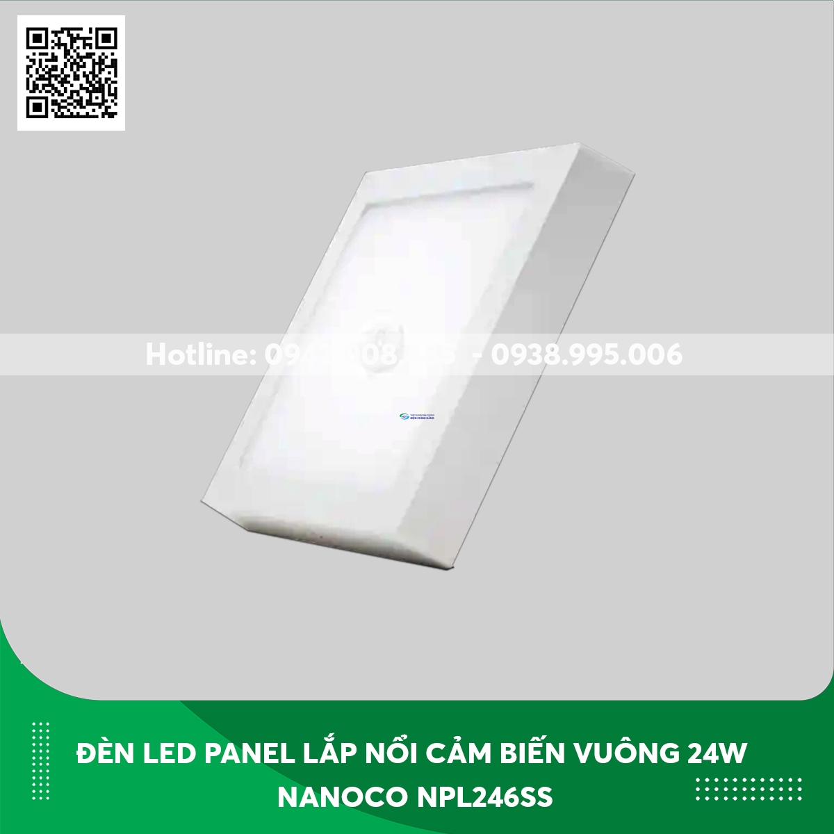 Đèn Led Panel ốp trần nổi Nanoco cảm biến loại vuông 24W NPL246SS