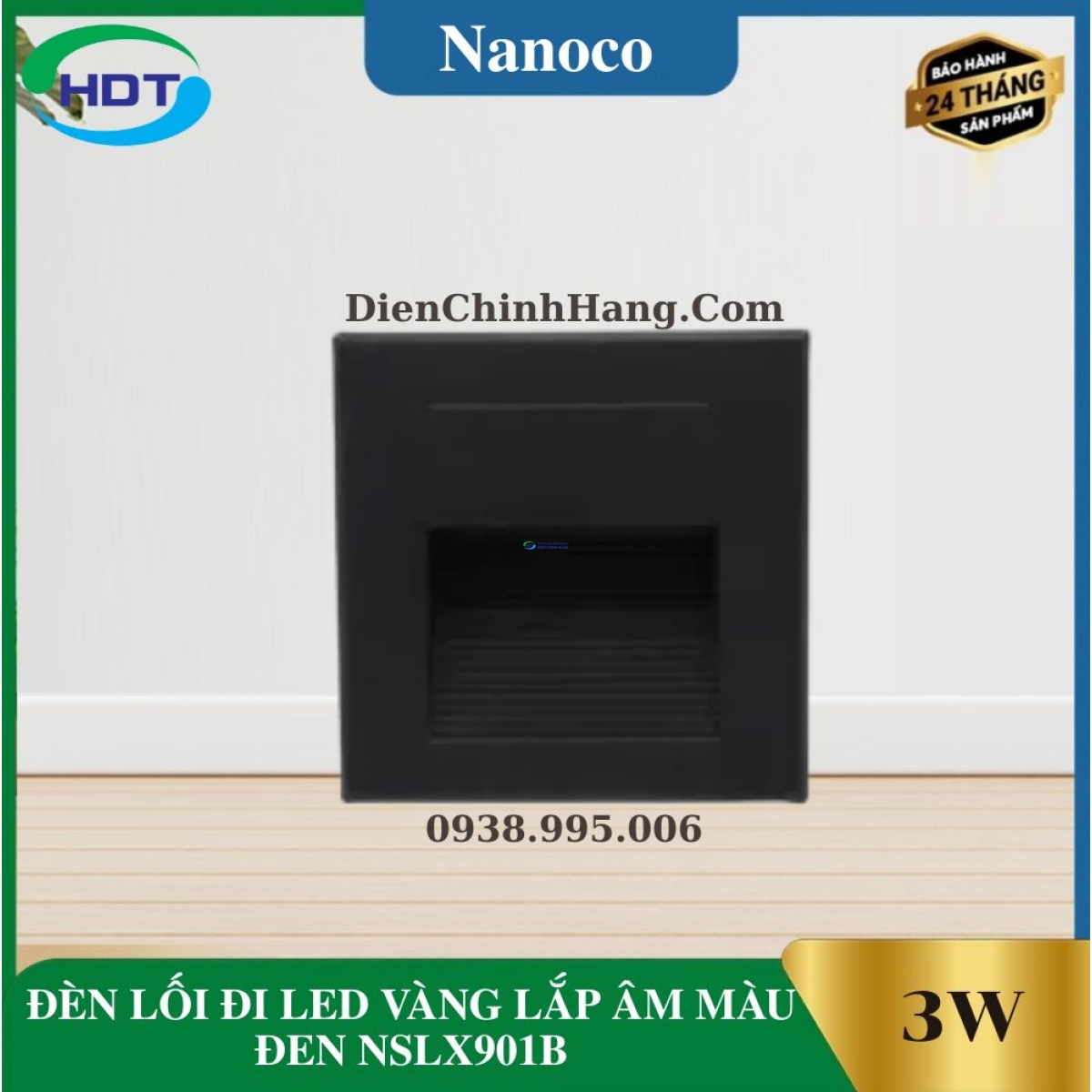 ĐÈN LỐI ĐI LED VÀNG LẮP ÂM MÀU ĐEN NSLX901B