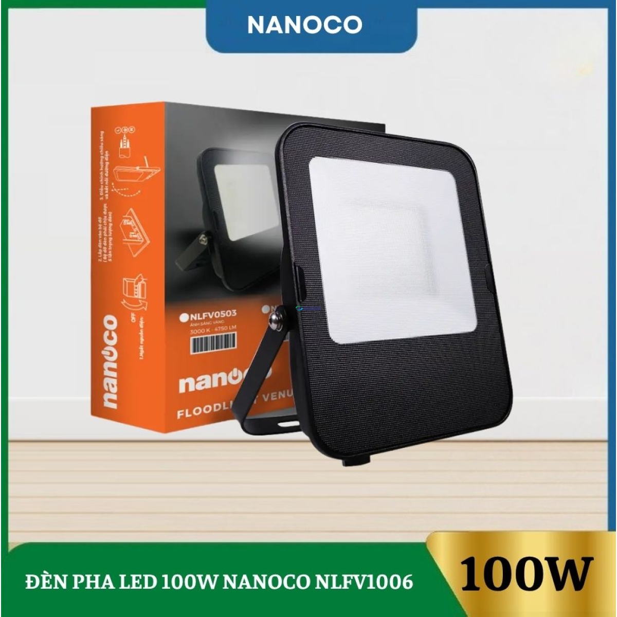 Đèn Pha Led 100W Nanoco NLFV1006/NLFV1003