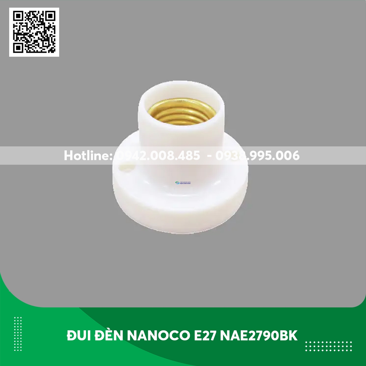 Đui đèn Nanoco E27 NAE2790BK loại 90 độ màu đen