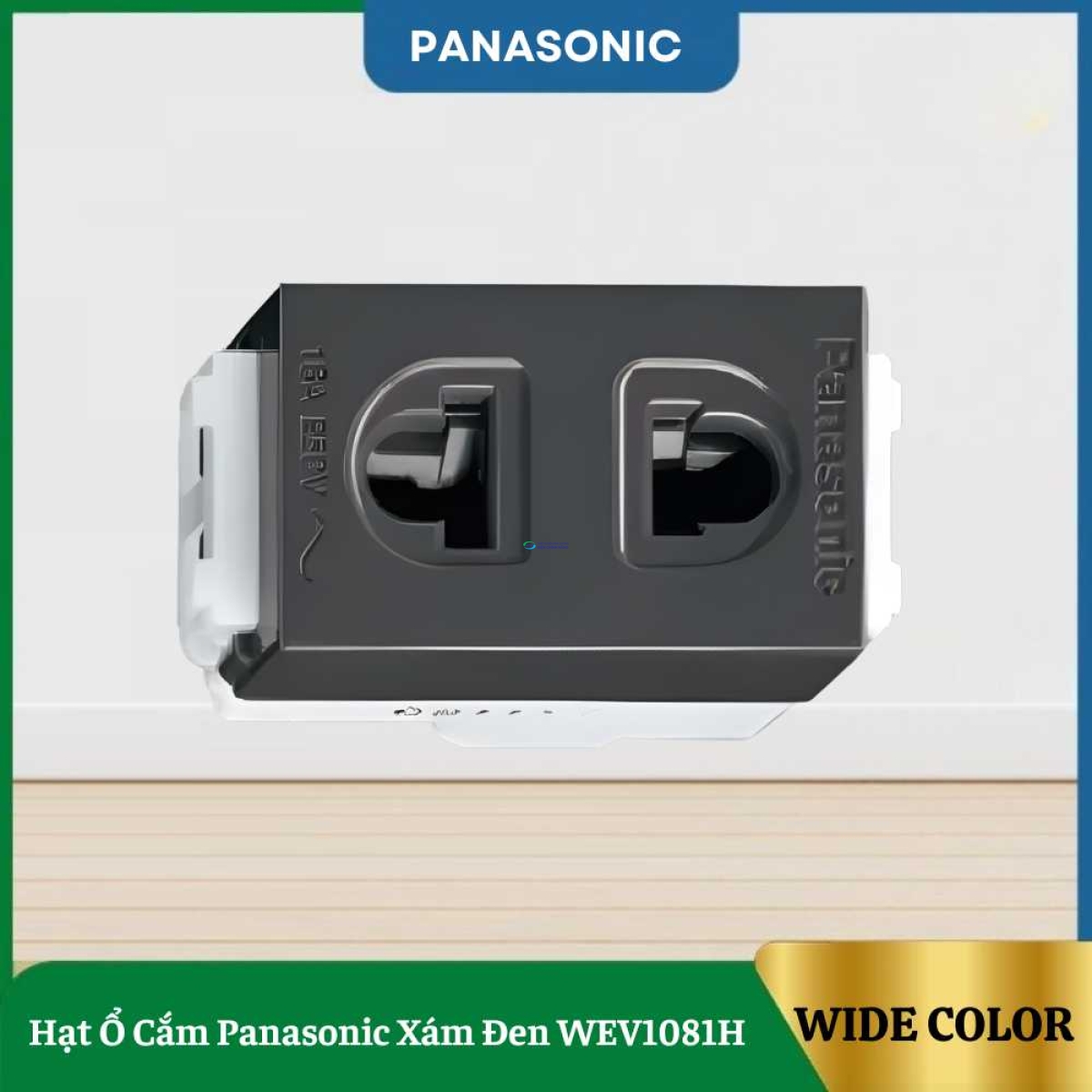 Hạt Ổ Cắm Panasonic Xám Đen WEV1081H