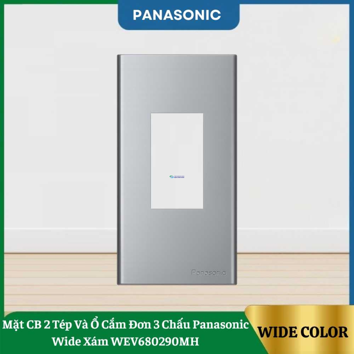 Mặt CB 2 Tép Và Ổ Cắm Đơn 3 Chấu Panasonic Wide Xám WEV680290MH