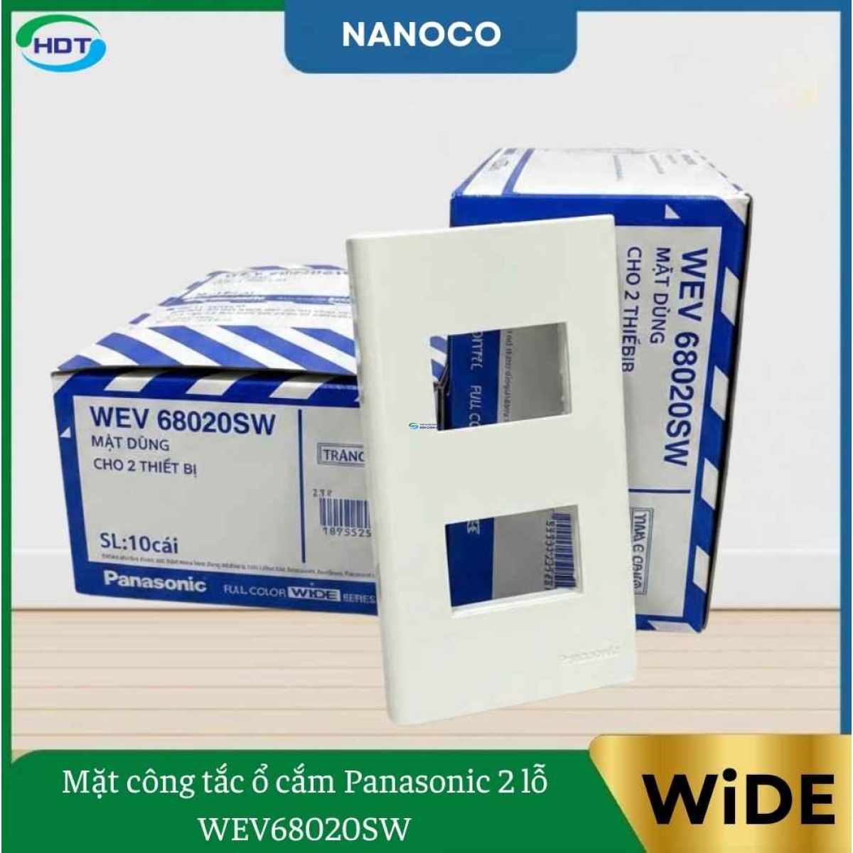 Mặt Công Tắc Ổ Cắm Panasonic 2 Lỗ WEV68020SW