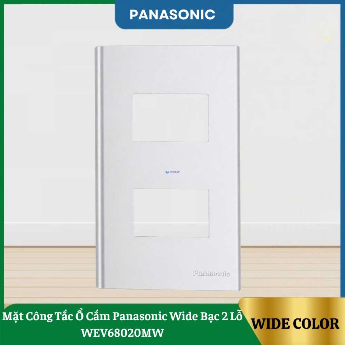 Mặt Công Tắc Ổ Cắm Panasonic Wide Bạc 2 Lỗ WEV68020MW