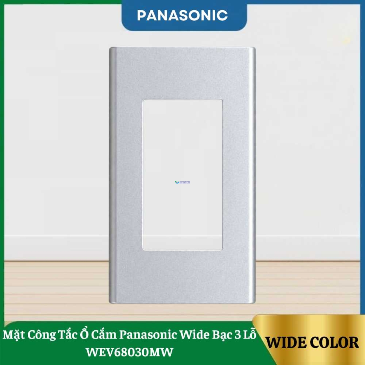 Mặt Công Tắc Ổ Cắm Panasonic Wide Bạc 3 Lỗ WEV68030MW