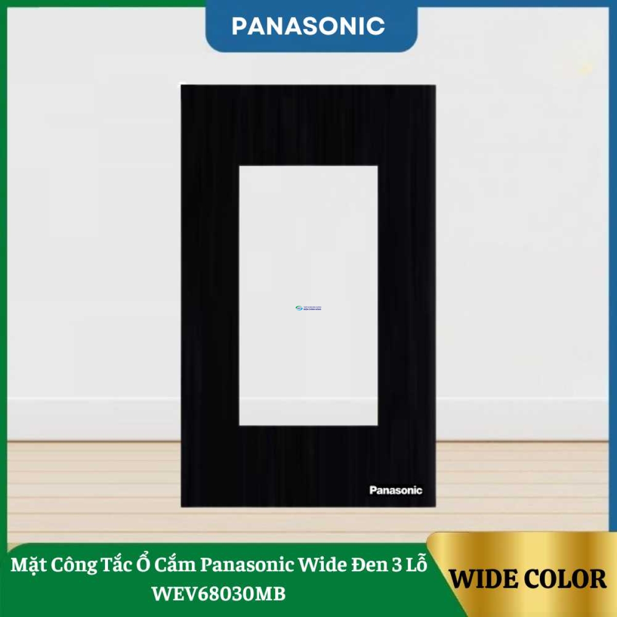 Mặt Công Tắc Ổ Cắm Panasonic Wide Đen 3 Lỗ WEV68030MB