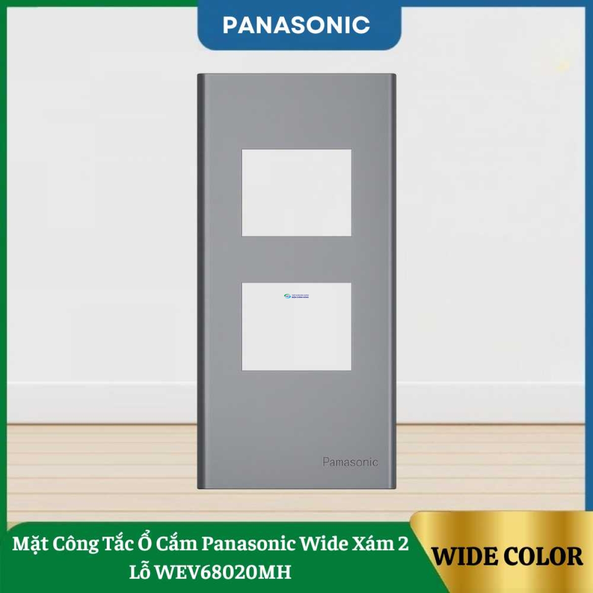 Mặt Công Tắc Ổ Cắm Panasonic Wide Xám 2 Lỗ WEV68020MH