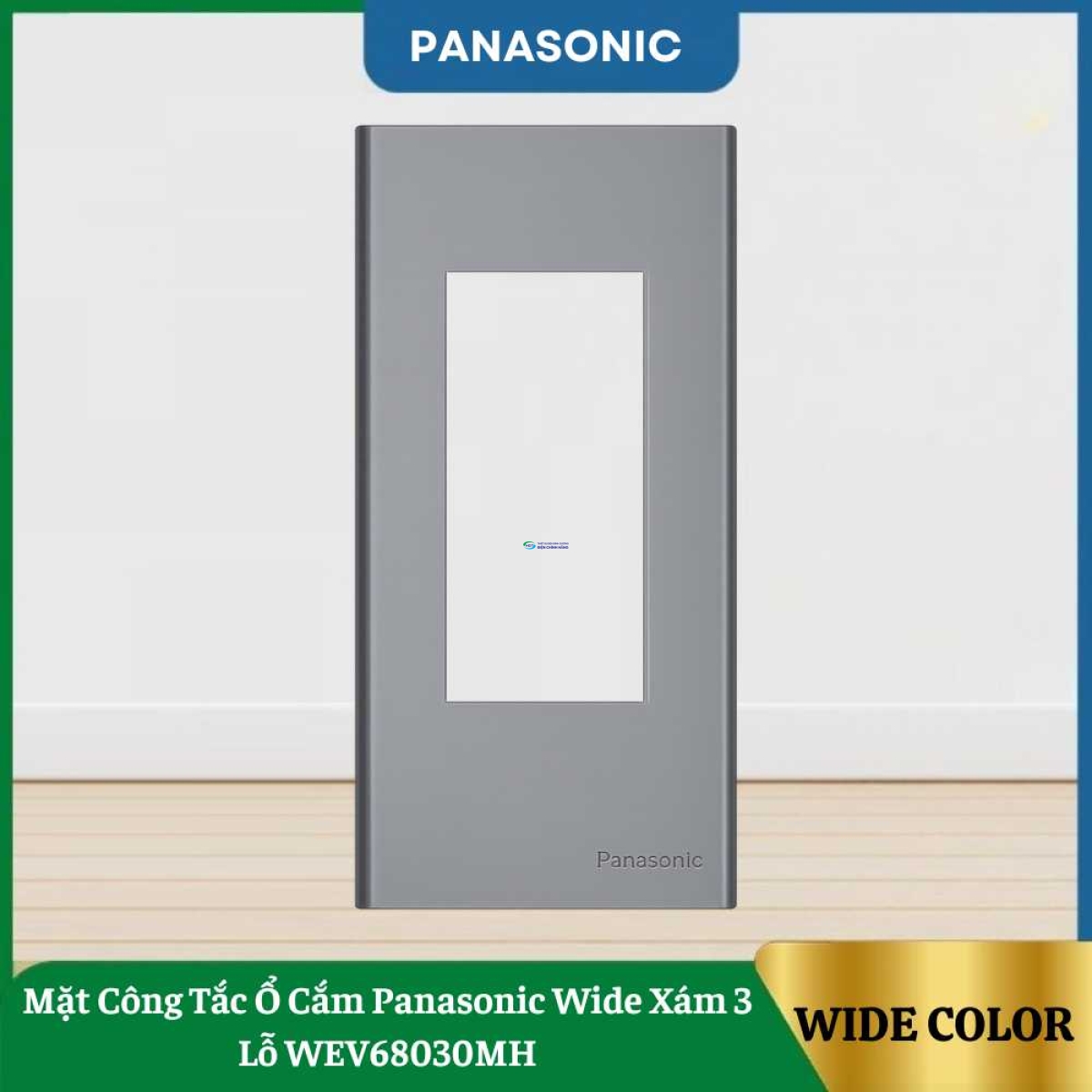 Mặt Công Tắc Ổ Cắm Panasonic Wide Xám 3 Lỗ WEV68030MH