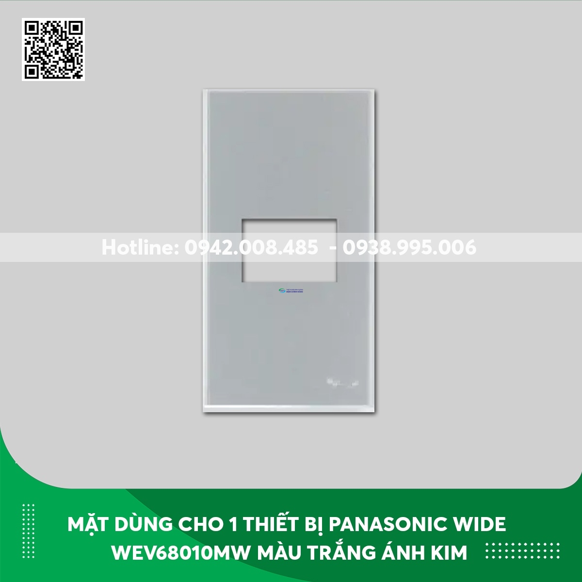 Mặt dùng cho 1 thiết bị Panasonic Wide WEV68010MW màu trắng ánh kim