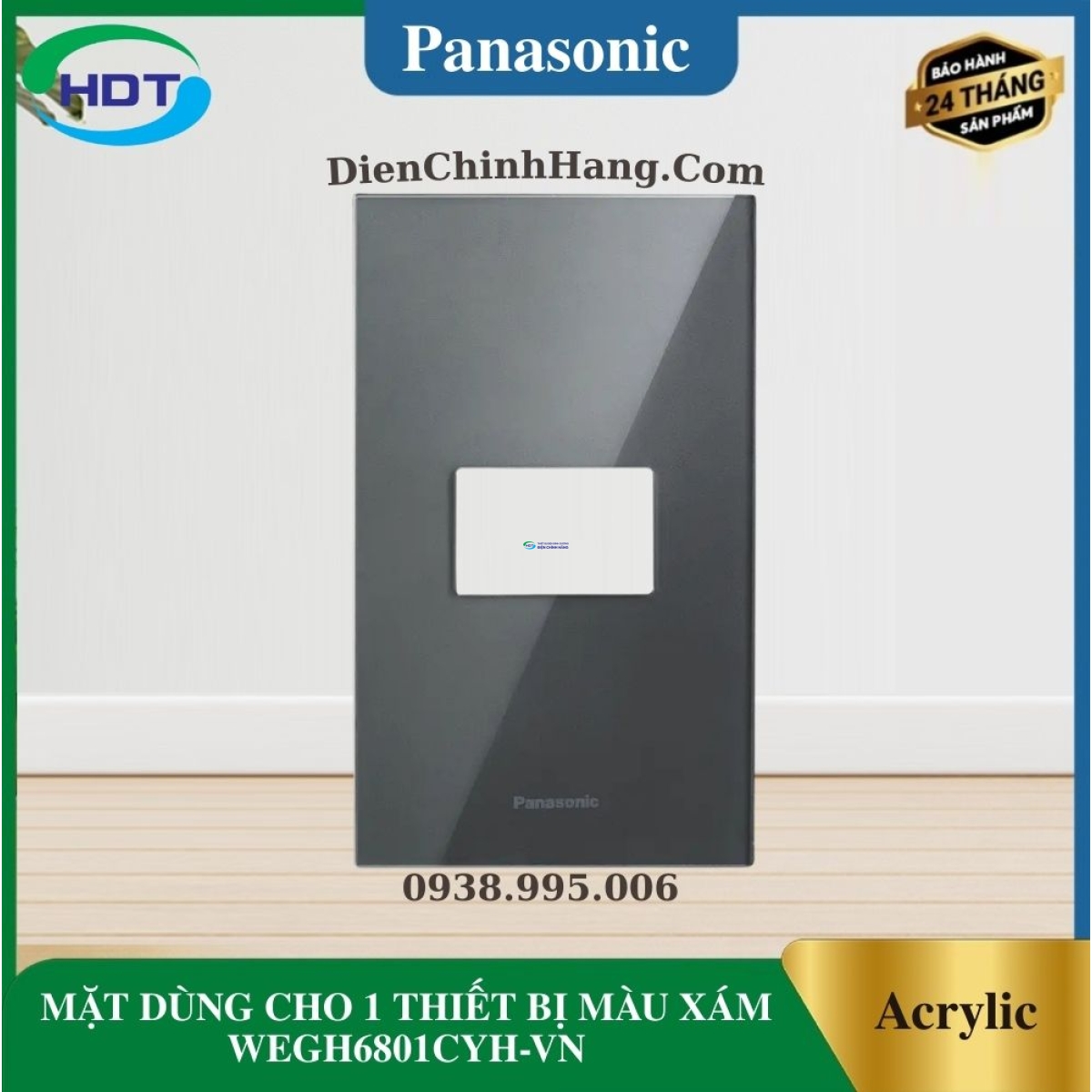 MẶT DÙNG CHO 1 THIẾT BỊ MÀU XÁM WEGH6801CYH-VN