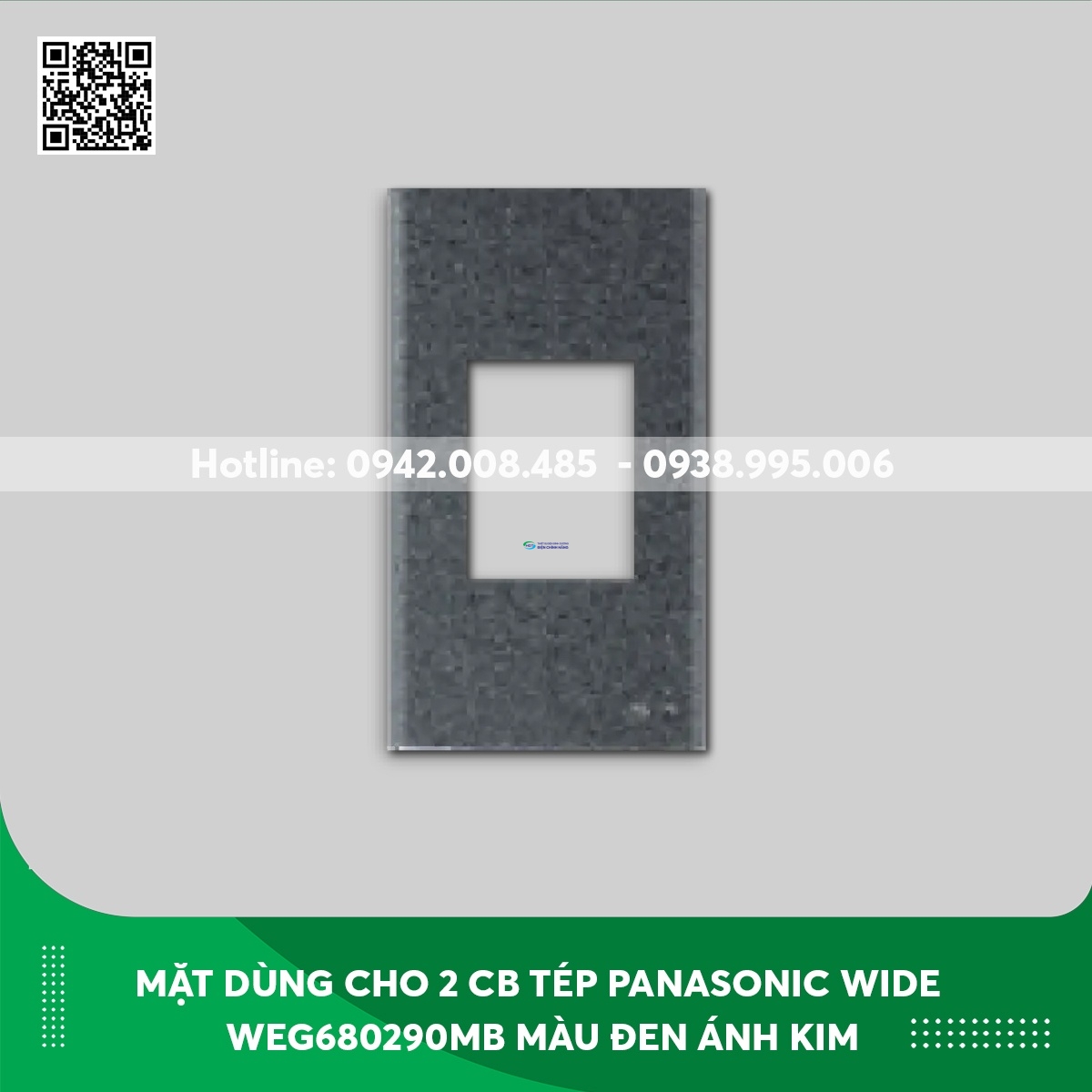 Mặt dùng cho 2 Cb tép Panasonic dòng Wide WEG680290MB màu đen ánh kim