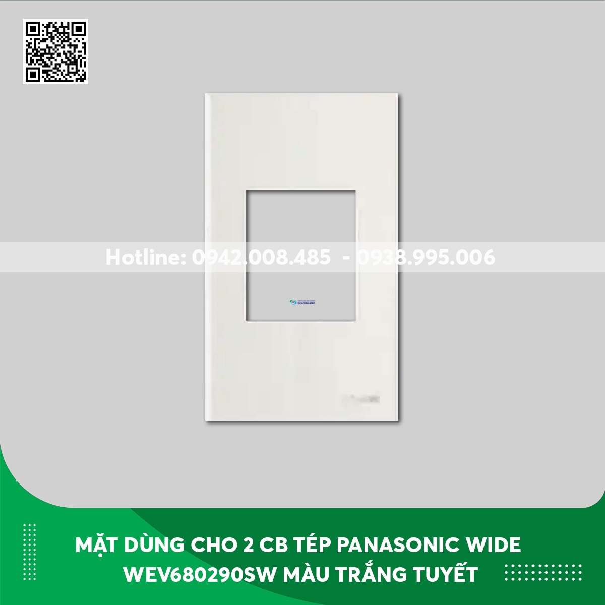 Mặt dùng cho 2 Cb tép Panasonic dòng Wide WEV680290SW màu trắng tuyết