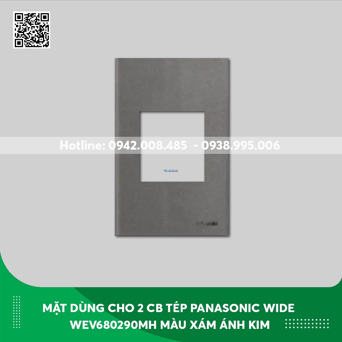 Mặt dùng cho 2 Cb tép Panasonic dòng Wide WEV680290MH màu xám ánh kim