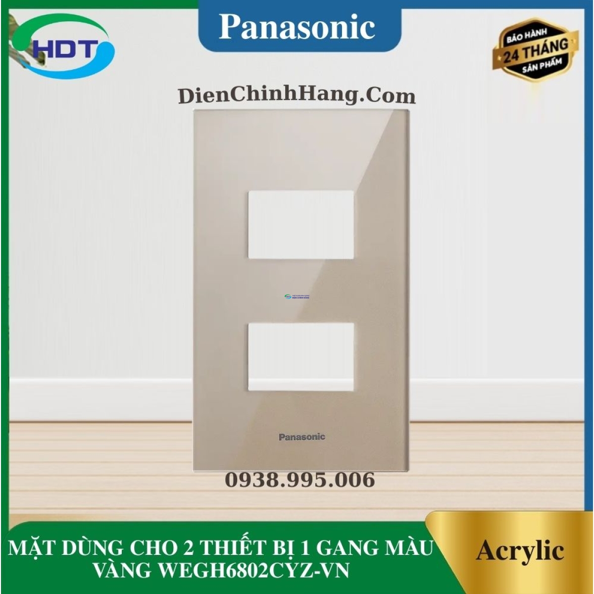 MẶT DÙNG CHO 2 THIẾT BỊ MÀU VÀNG WEGH6802CYZ-VN