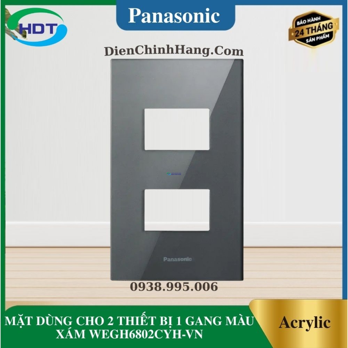 MẶT DÙNG CHO 2 THIẾT BỊ MÀU XÁM WEGH6802CYH-VN