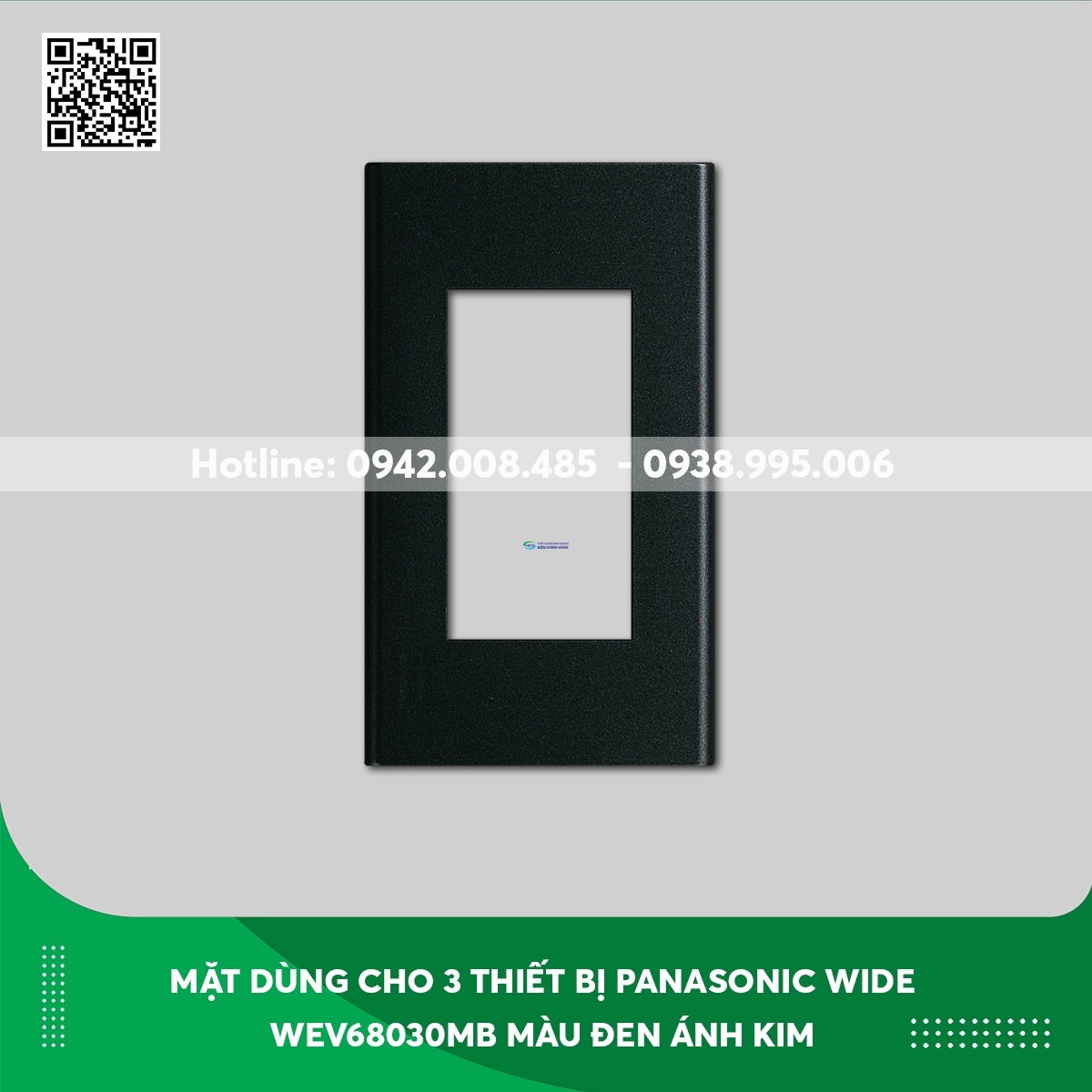 Mặt dùng cho 3 thiết bị Panasonic Wide WEV68030MB màu đen ánh kim
