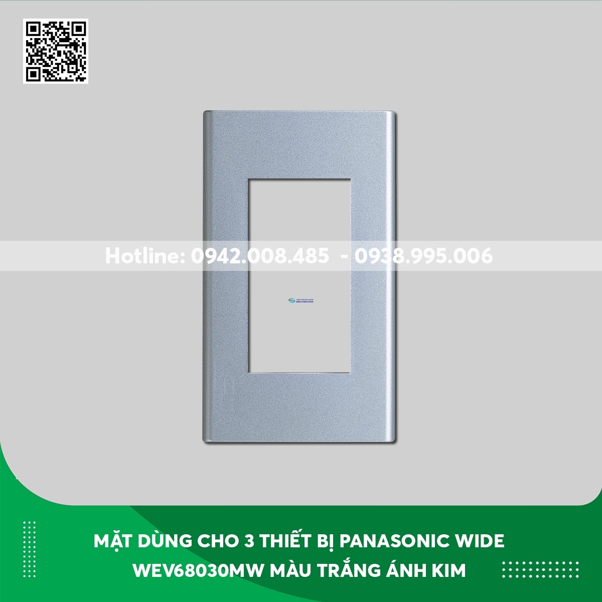 Mặt dùng cho 3 thiết bị Panasonic Wide WEV68030MW màu trắng ánh kim