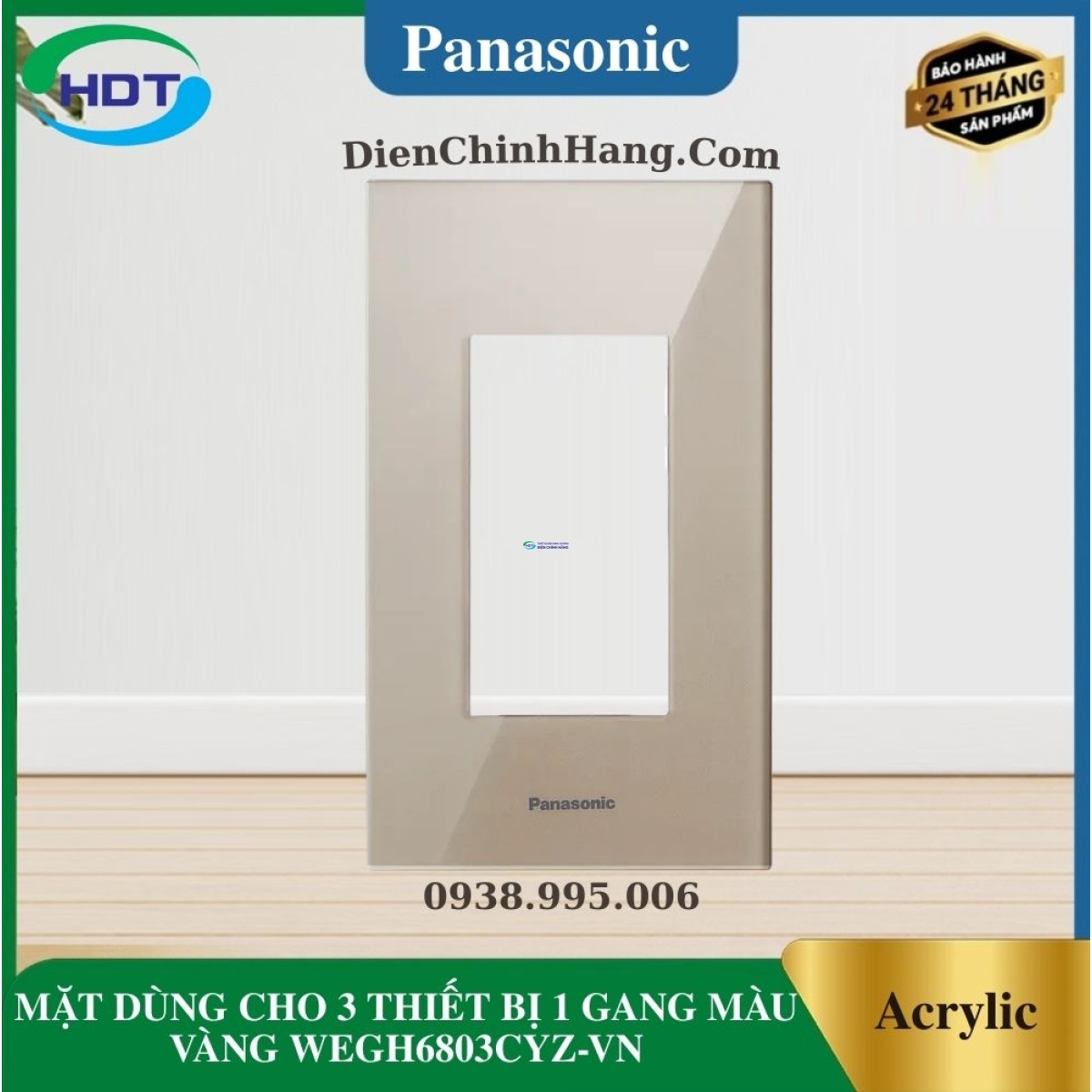 MẶT DÙNG CHO 3 THIẾT BỊ MÀU VÀNG WEGH6803CYZ-VN