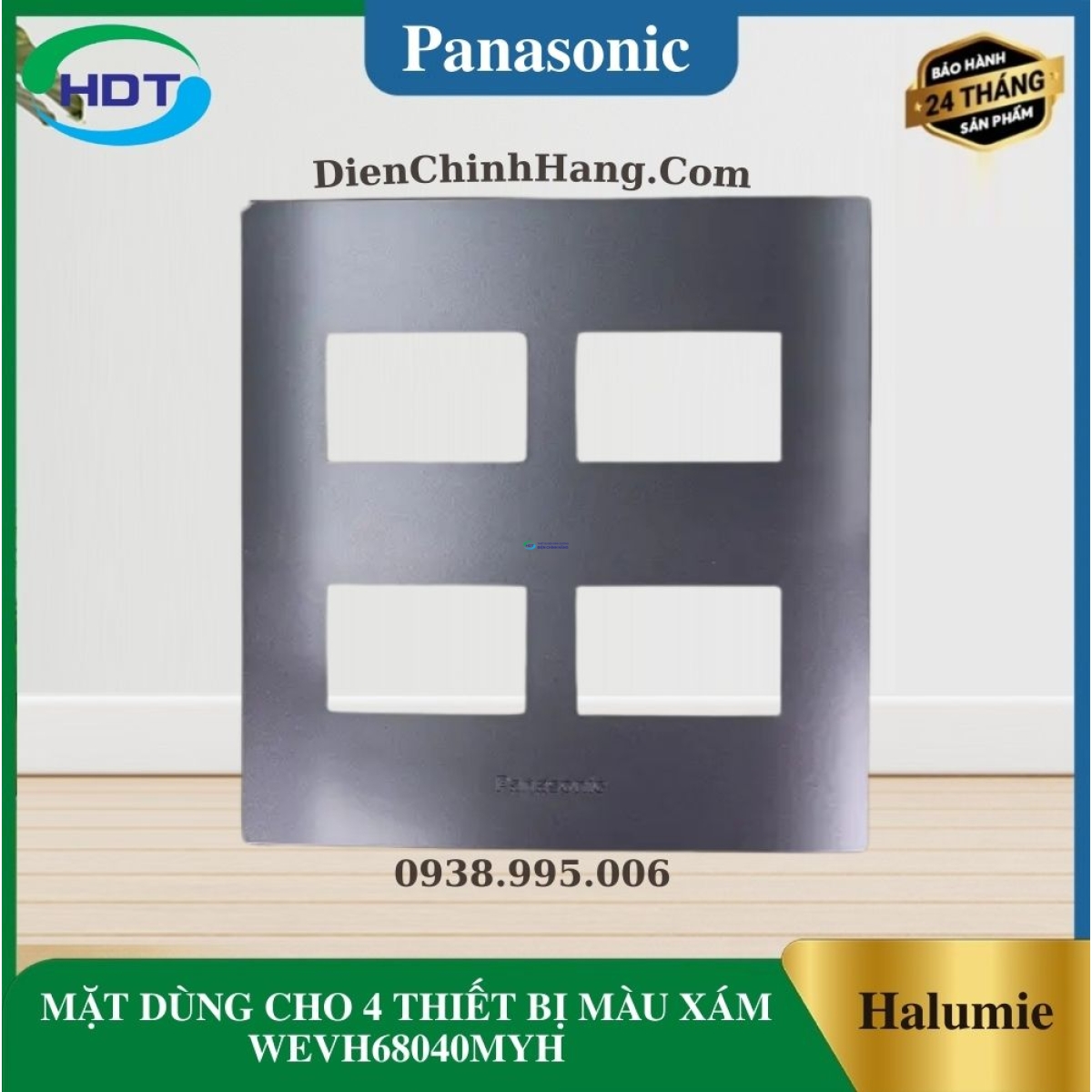 MẶT DÙNG CHO 4 THIẾT BỊ MÀU XÁM WEVH68040MYH