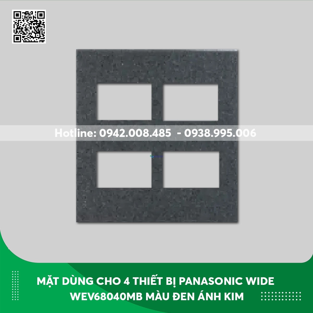 Mặt dùng cho 4 thiết bị Panasonic Wide WEV68040MB màu đen ánh kim