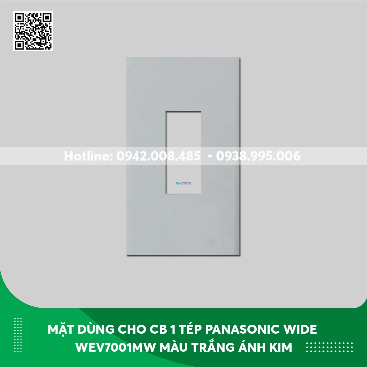 Mặt dùng cho CB 1 tép Panasonic dòng Wide WEV7001MW màu trắng ánh kim