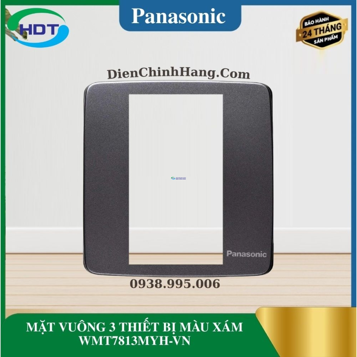 MẶT VUÔNG 3 THIẾT BỊ MÀU XÁM WMT7813MYH-VN