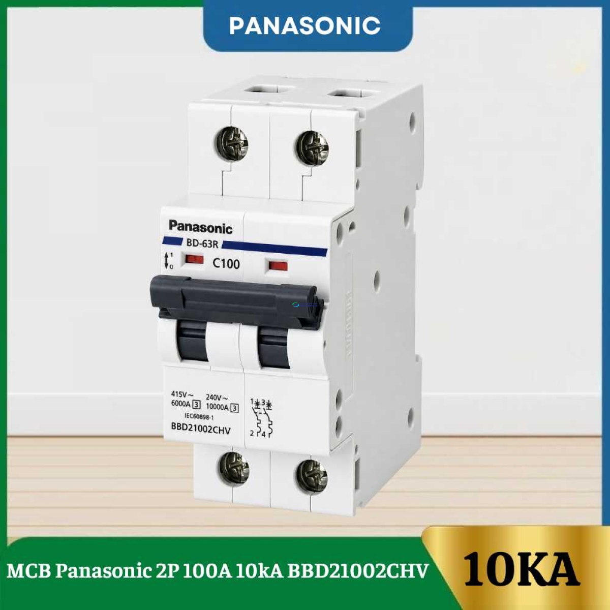 MCB Panasonic 2P 100A 10kA BBD21002CHV
