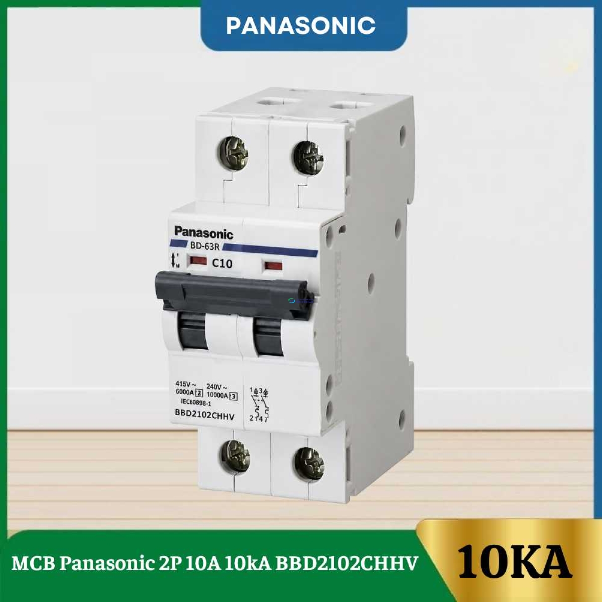 MCB Panasonic 2P 10A 10kA BBD2102CHHV