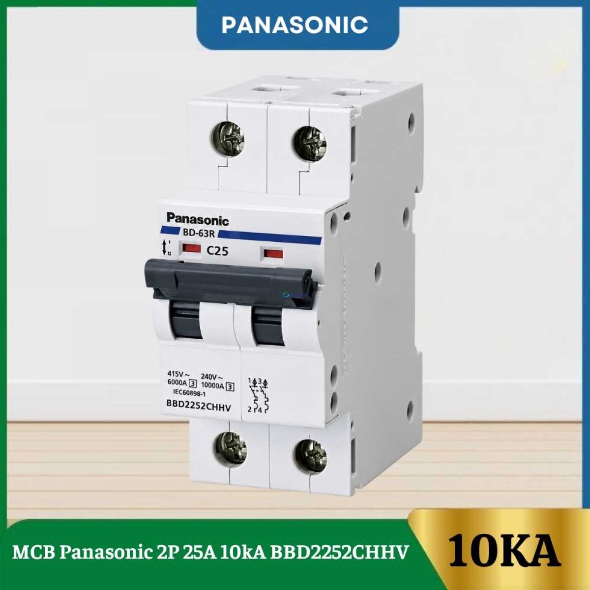 MCB Panasonic 2P 25A 10kA BBD2252CHHV