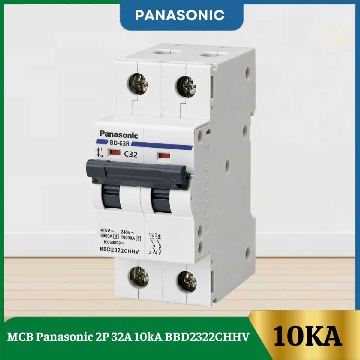MCB Panasonic 2P 32A 10kA BBD2322CHHV
