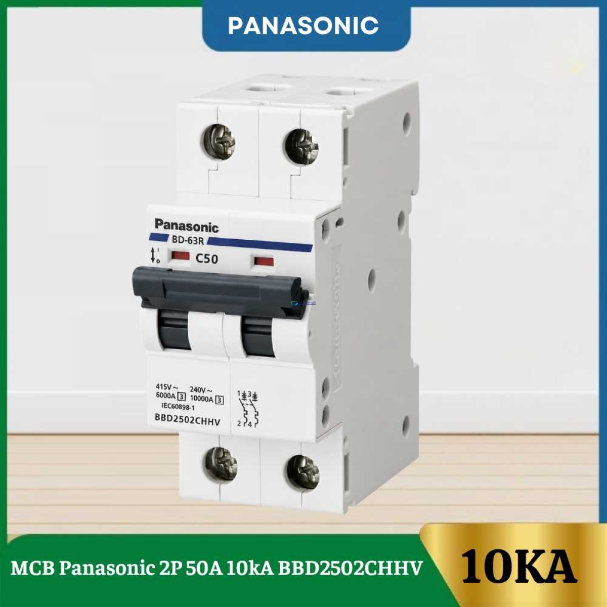 MCB Panasonic 2P 50A 10kA BBD2502CHHV