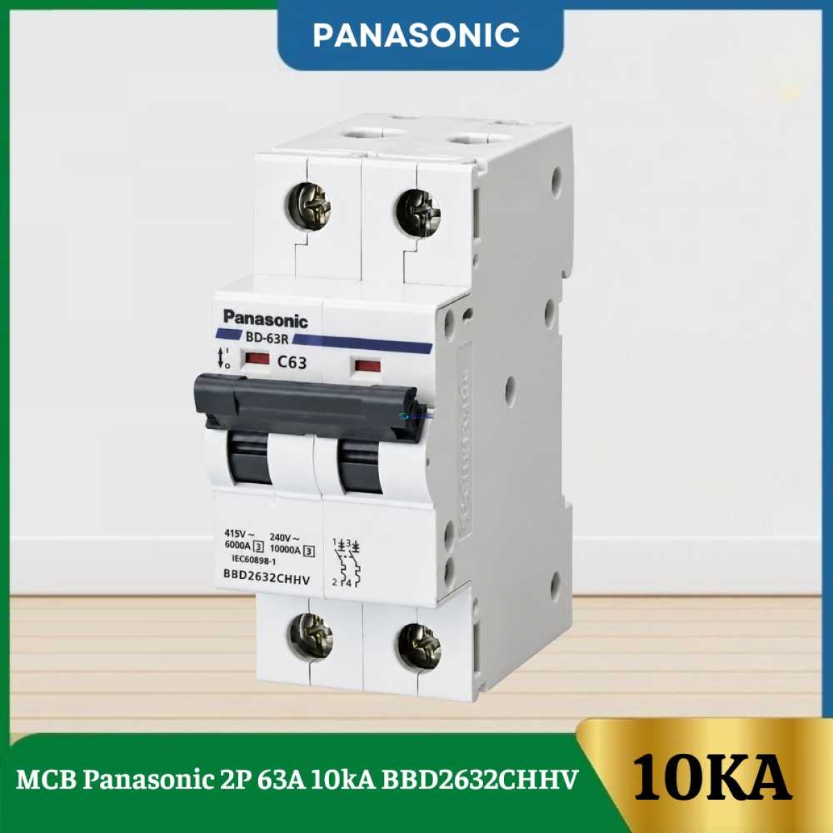 MCB Panasonic 2P 63A 10kA BBD2632CHHV