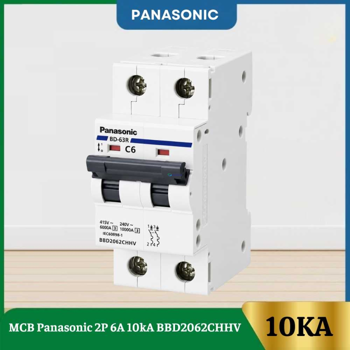 MCB Panasonic 2P 6A 10kA BBD2062CHHV